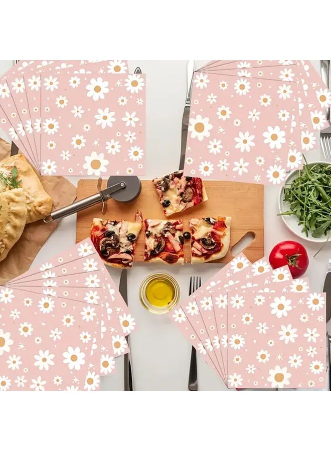 20 قطعة من مناديل ديزي البوهيمية الوردية ديكور حفلة الهيبي العتيقة لأعياد الميلاد وحفلات الزفاف - Image 1